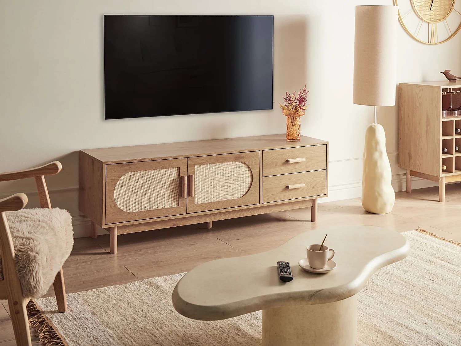Meuble TV COSTELLO Marron clair