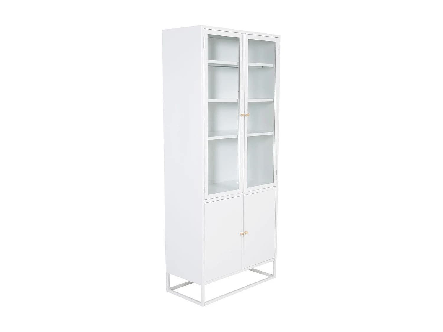 Vaisselier 4 Portes en Métal "Bakal" 190cm Blanc