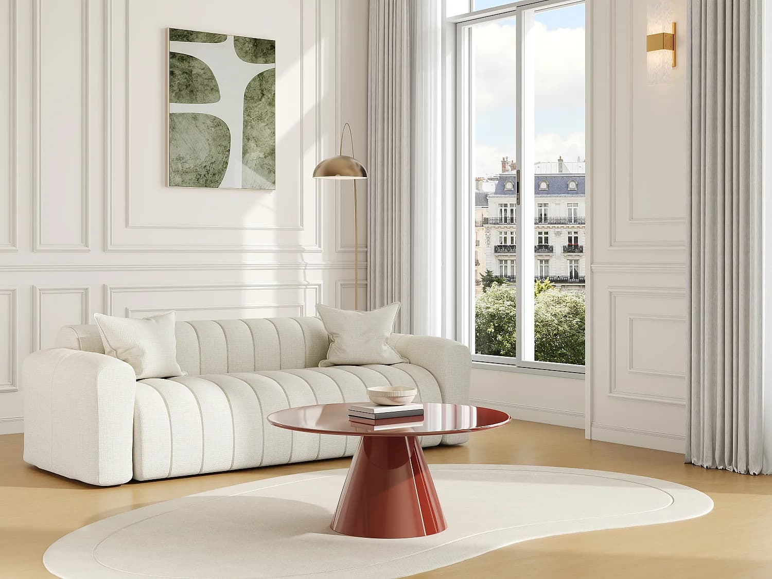 Table basse en métal - Terracotta brillant - DINEGA