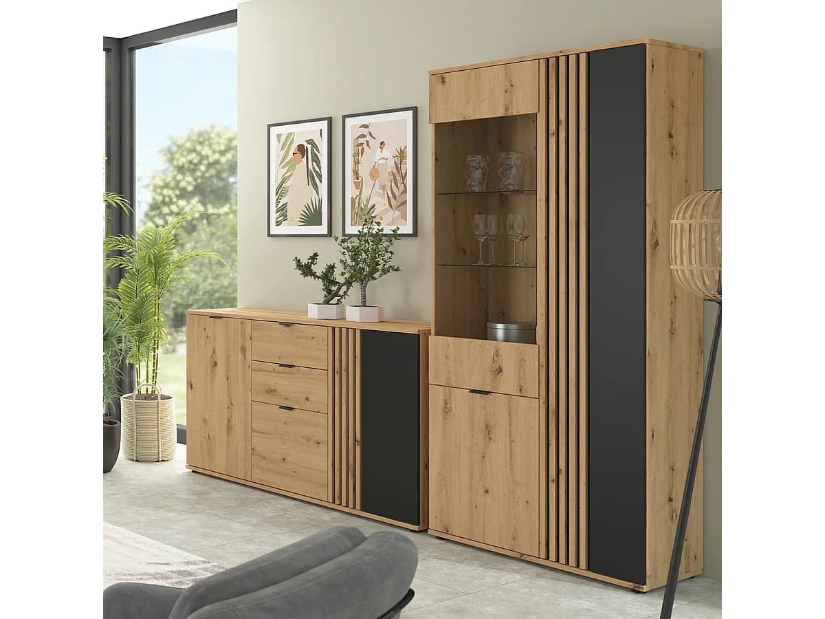 Vaisselier 3 portes Ezra Bois