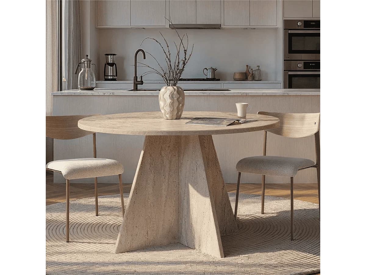 Table de salle à manger avec plateau rond D120 cm ARIA