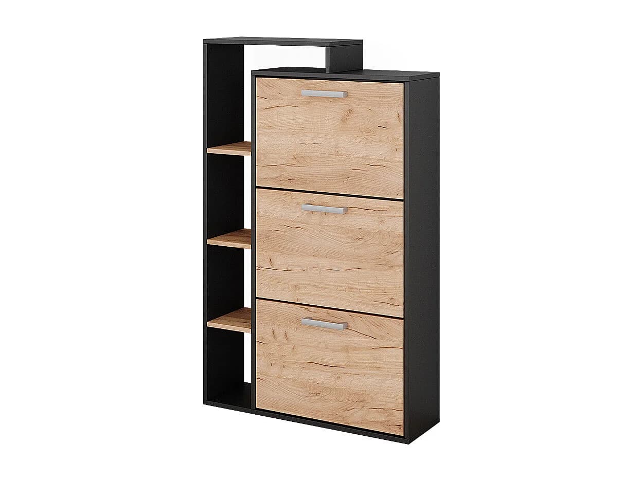 Meuble à chaussure chêne doré/anthracite 80x24.2x128.3 orlando