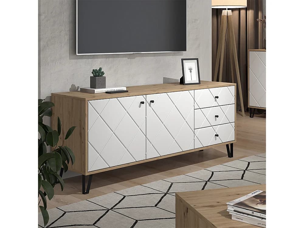 Meuble TV chêne artisan 150.2x40.1x60.2 nizza