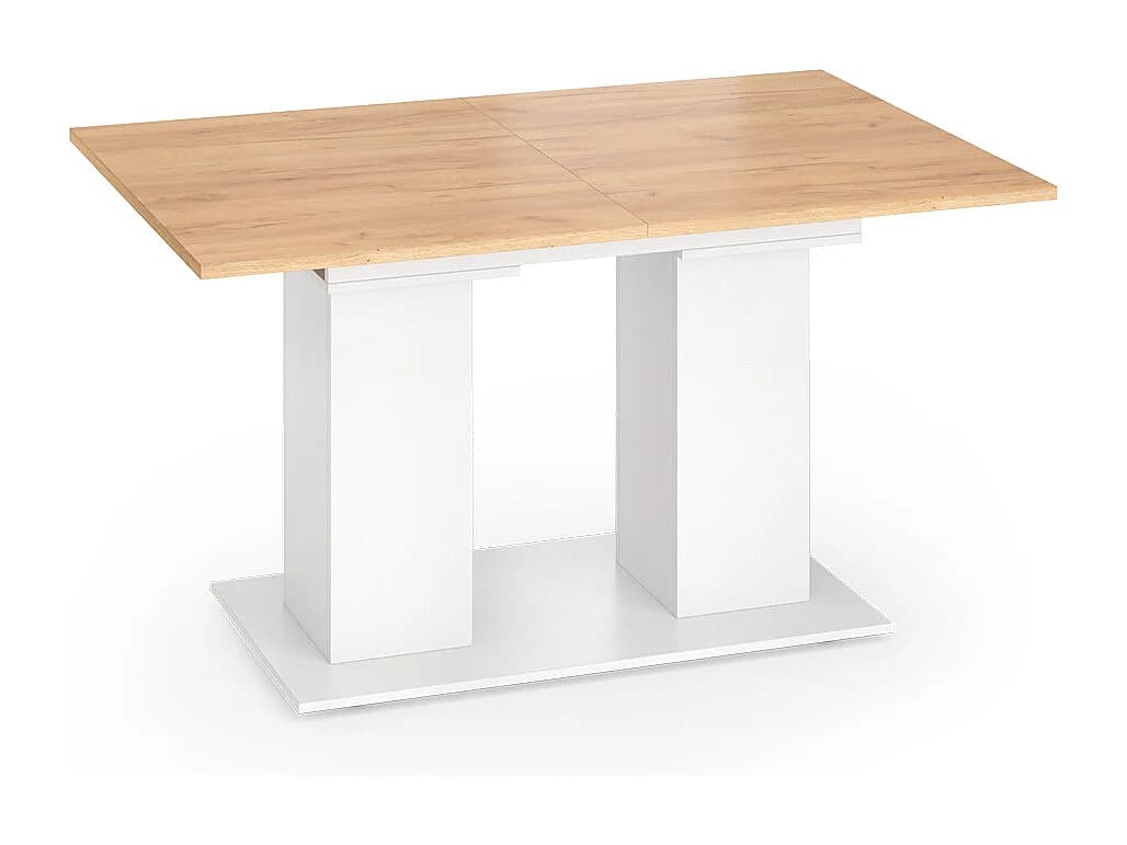 Table de salle à manger blanc/chêne de force doré 140x90x76 dix
