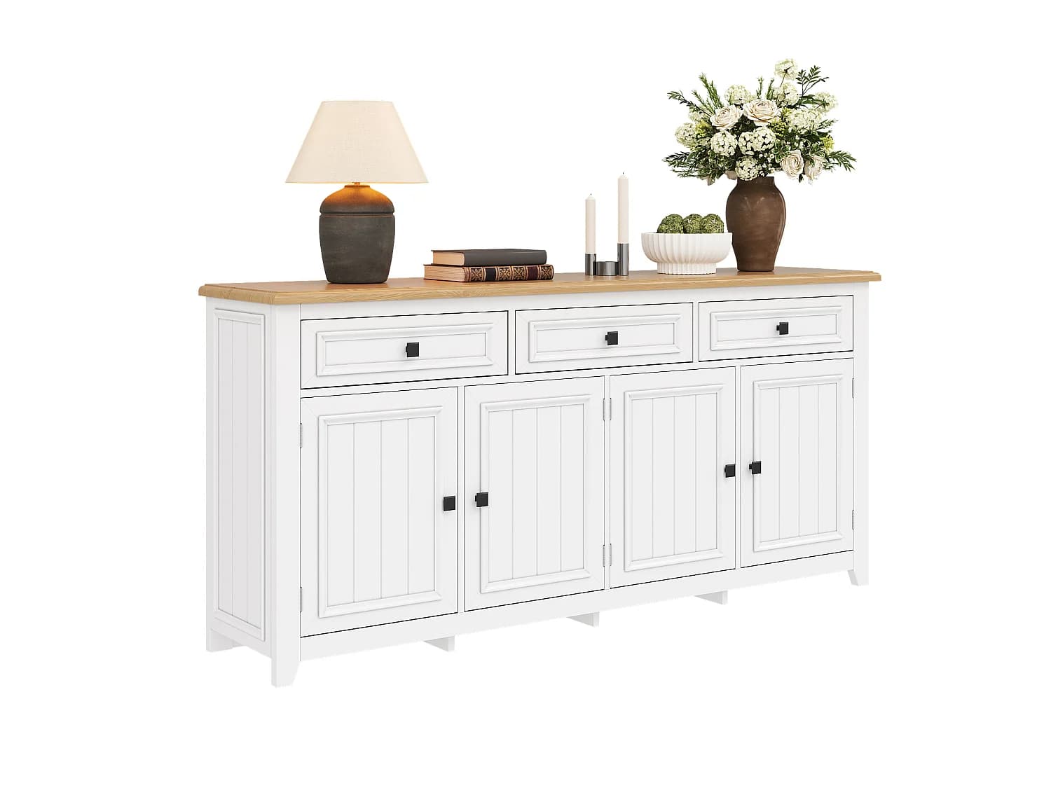 Buffet moderne et simple - 160 x 35 x 76 cm - meuble de rangement pour salon - MDF - blanc