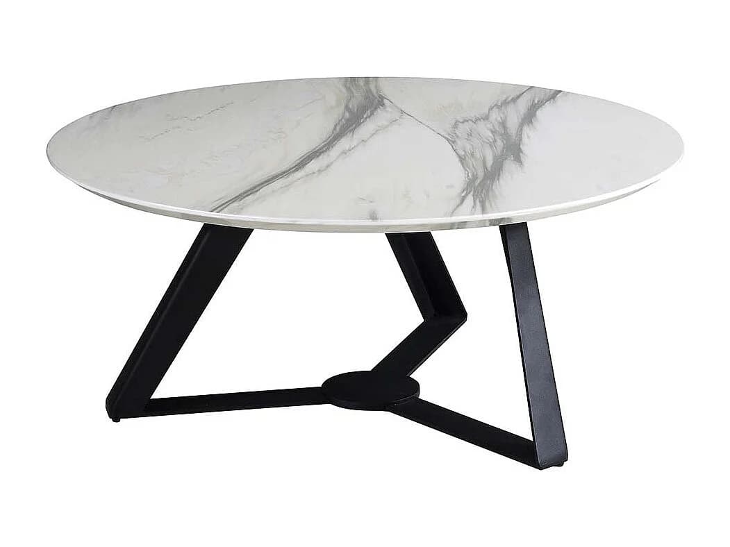 Table basse ORKID - Effet marbre - Blanc