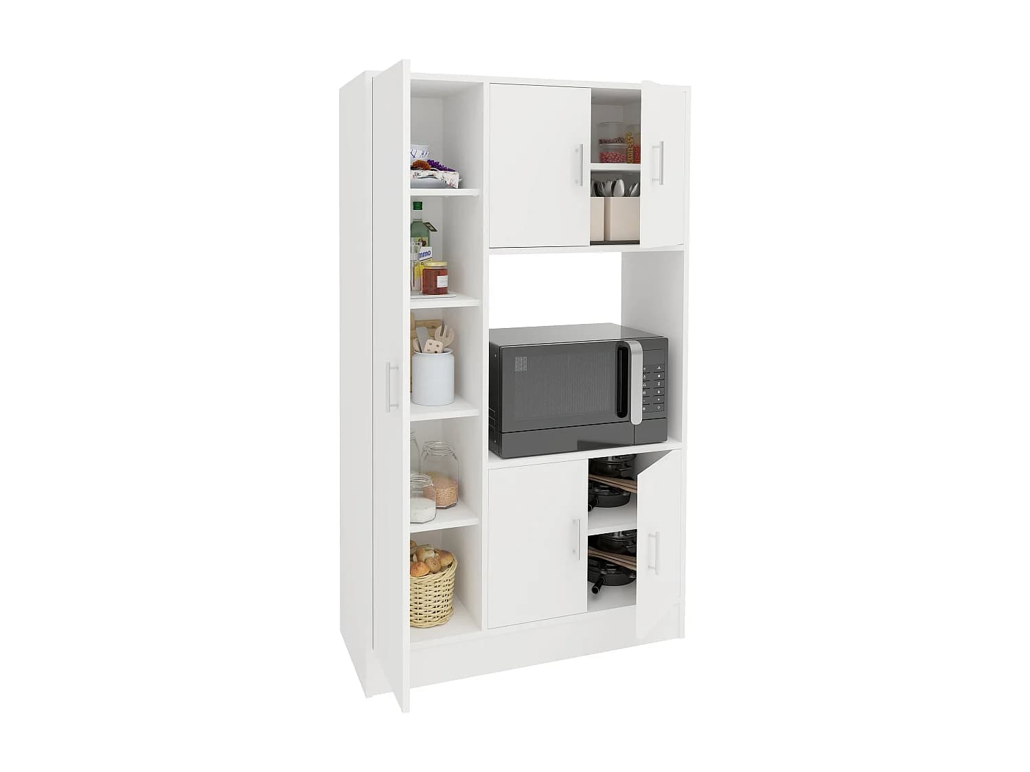 Meuble de cuisine haaus Arno, 5 portes, blanc, 90 x 32 x 150 cm