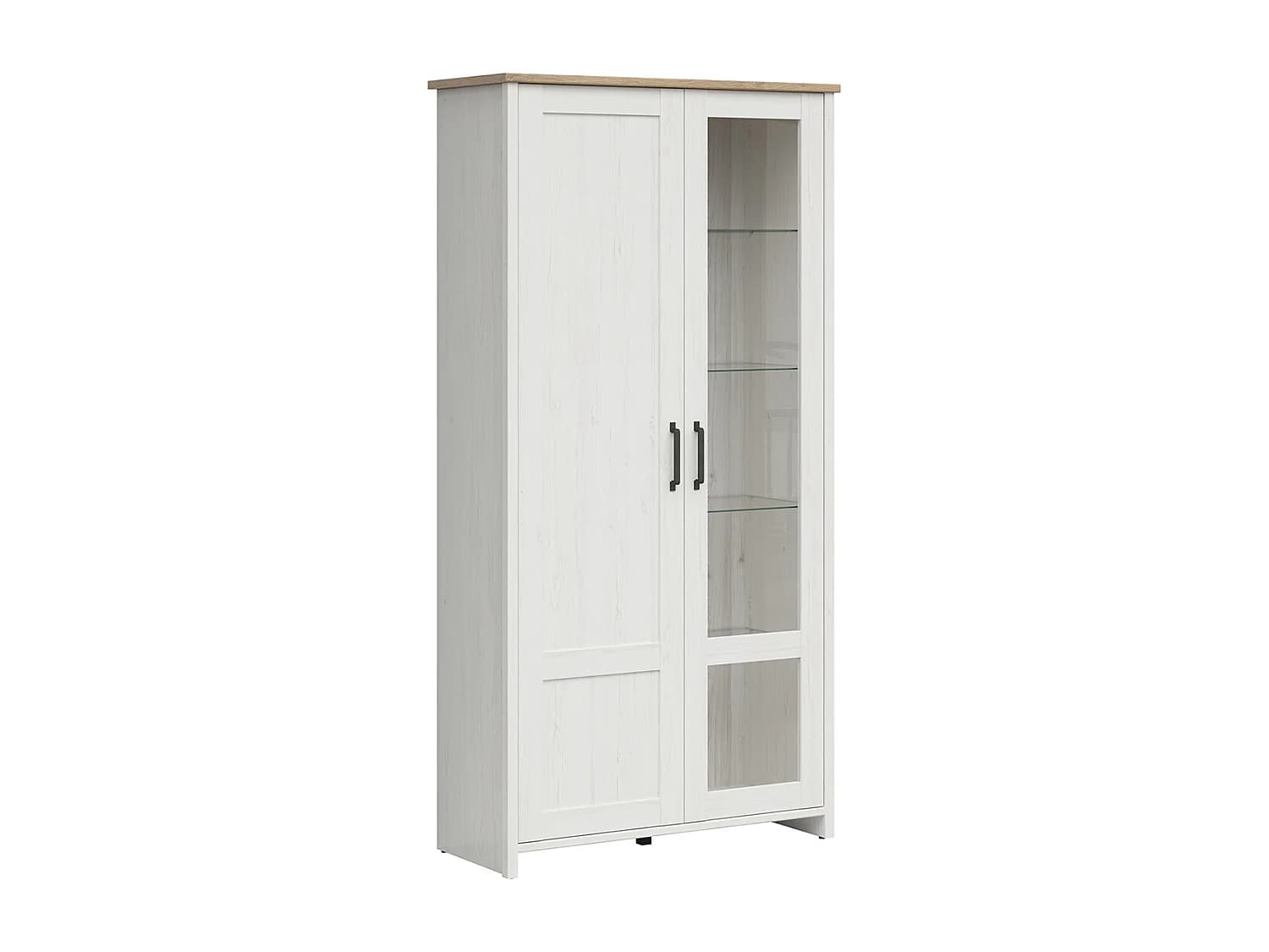 Vaisselier 2 portes Aksel Blanc et Bois