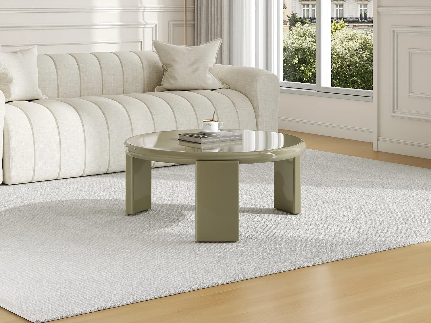 Table basse en MDF - Vert brillant - ZYRENIA