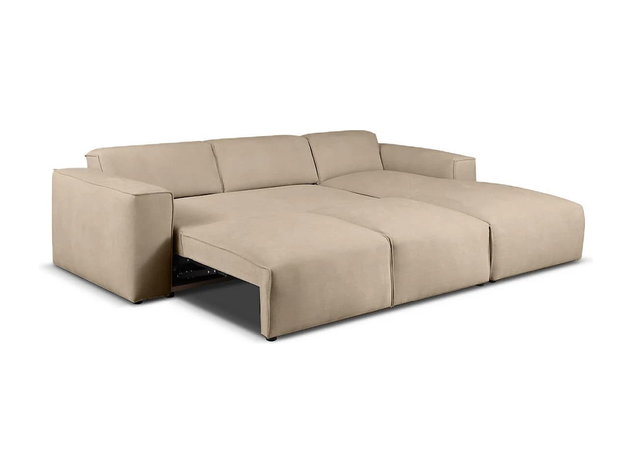 Canapé d'Angle droit avec fonction de couchage Hudson beige
