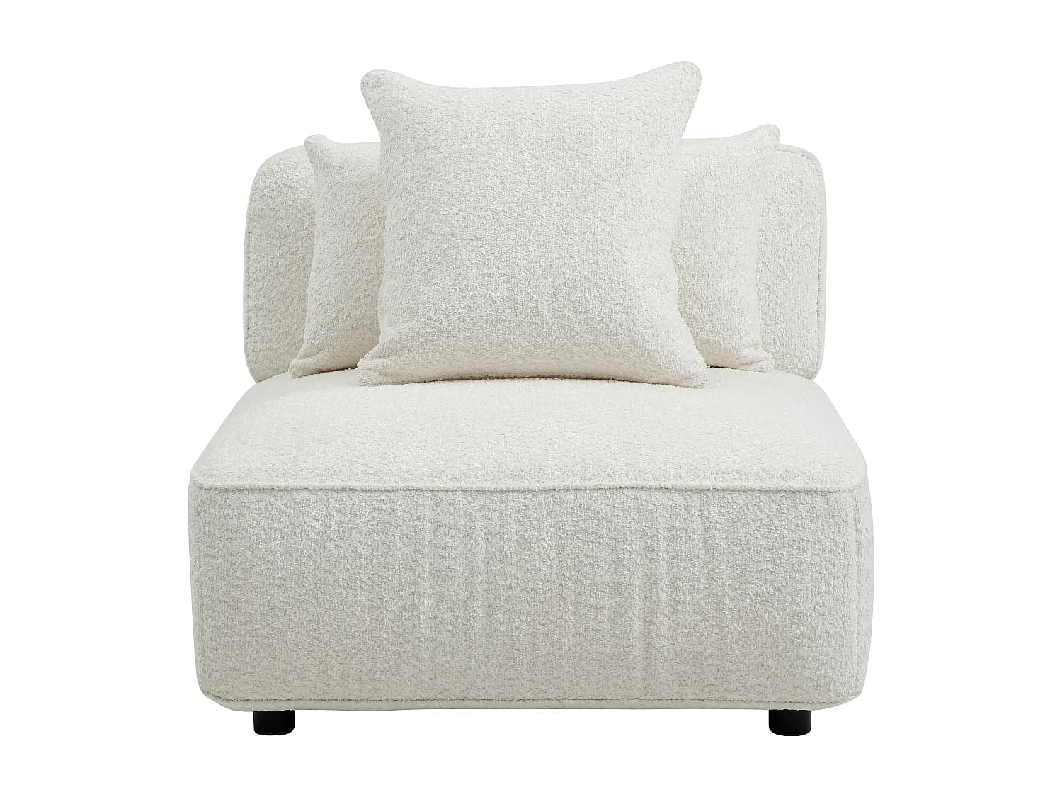 Fauteuil en tissu bouclette blanc cassé LELACO