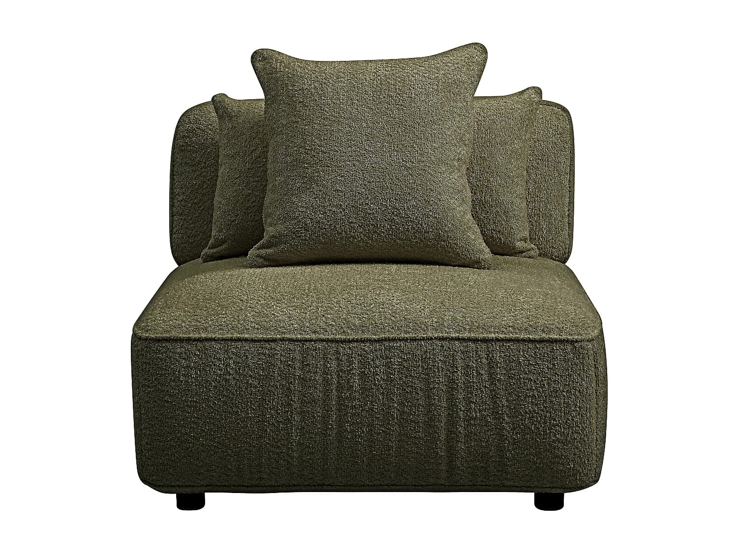 Fauteuil en tissu bouclette vert kaki LELACO