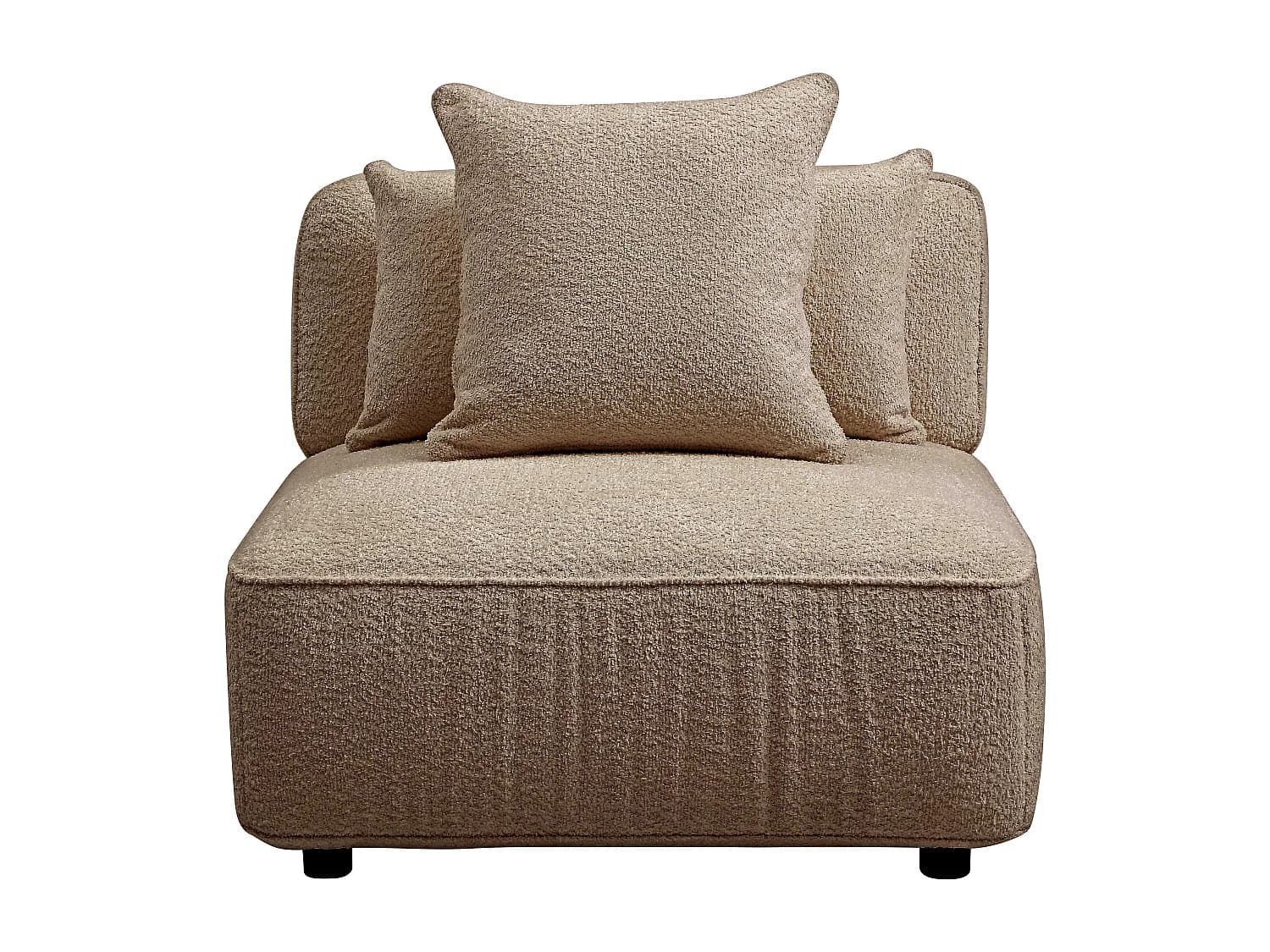 Fauteuil en tissu bouclette taupe LELACO