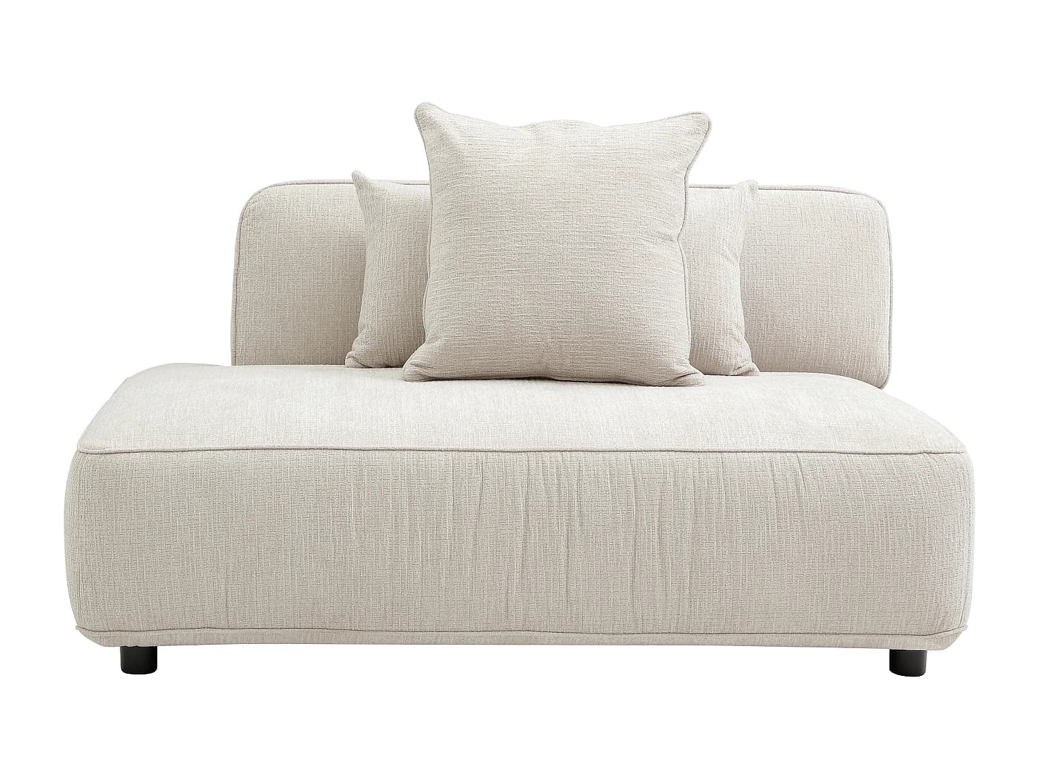 Méridienne gauche en tissu chenille beige LELACO