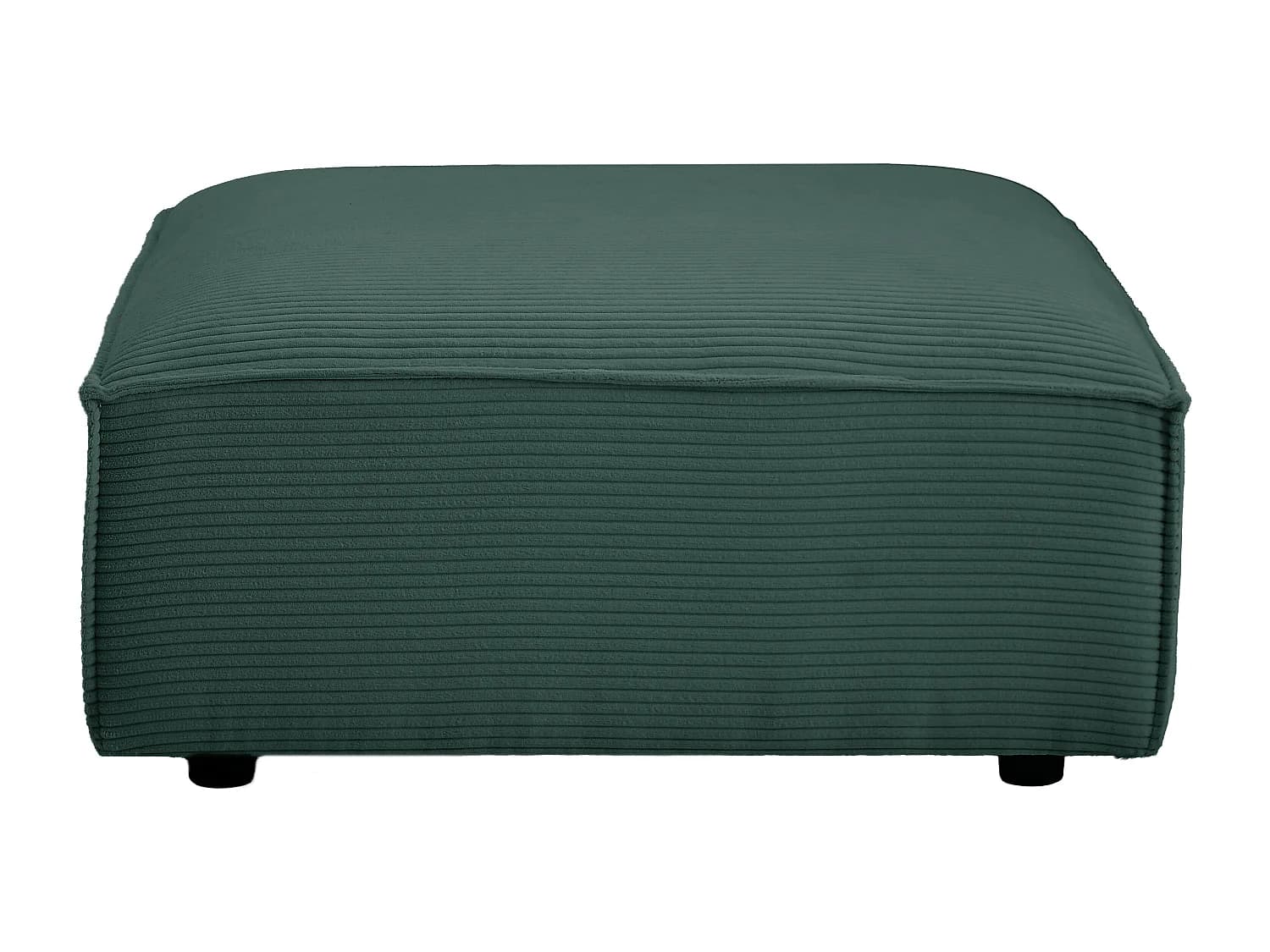 Pouf en velours côtelé vert RUZOLO