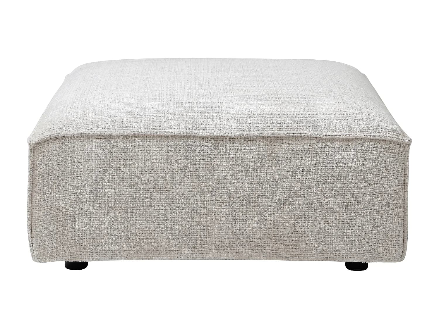 Pouf en tissu chenille beige RUZOLO