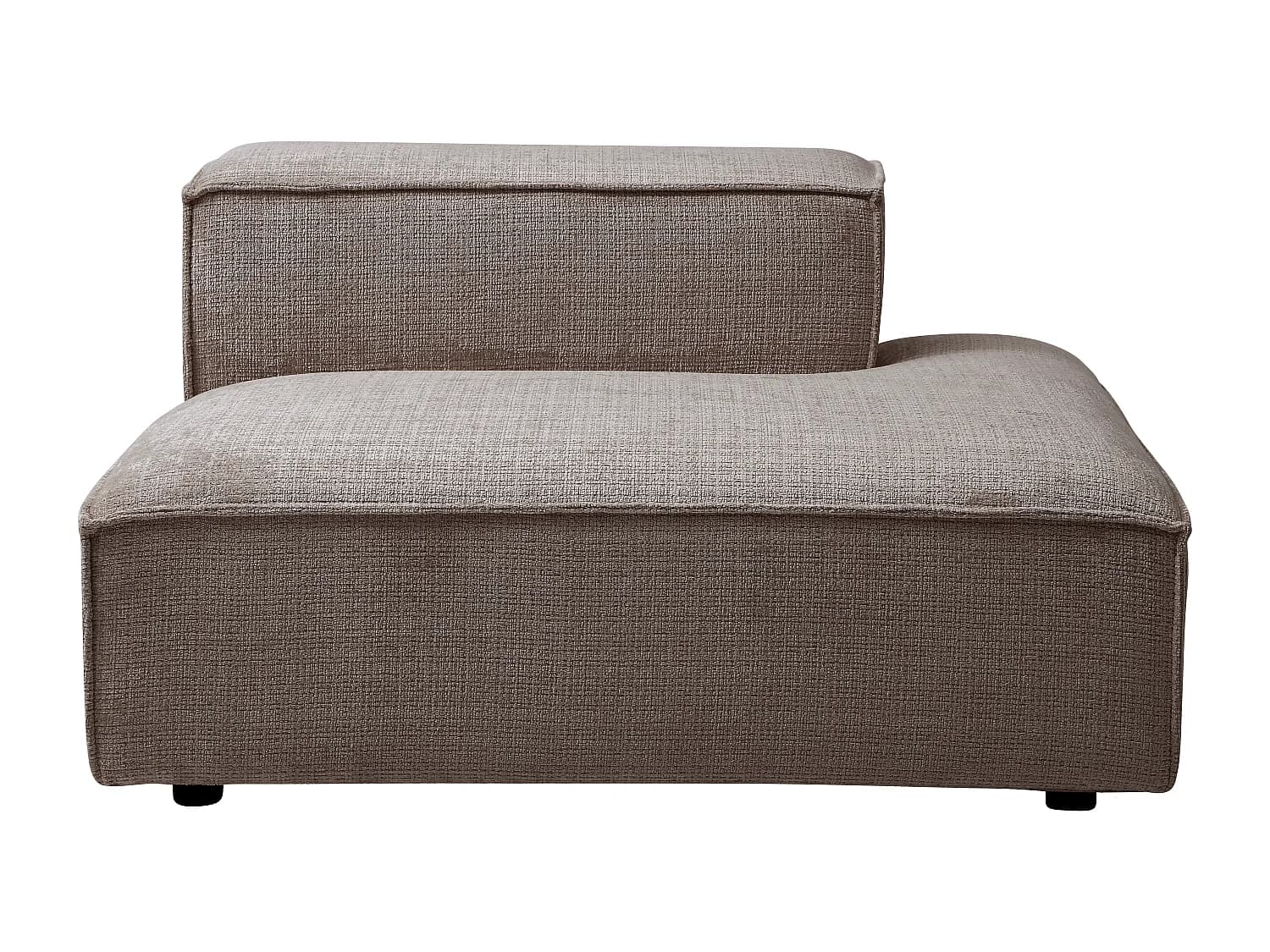 Méridienne droite en tissu chenille taupe RUZOLO