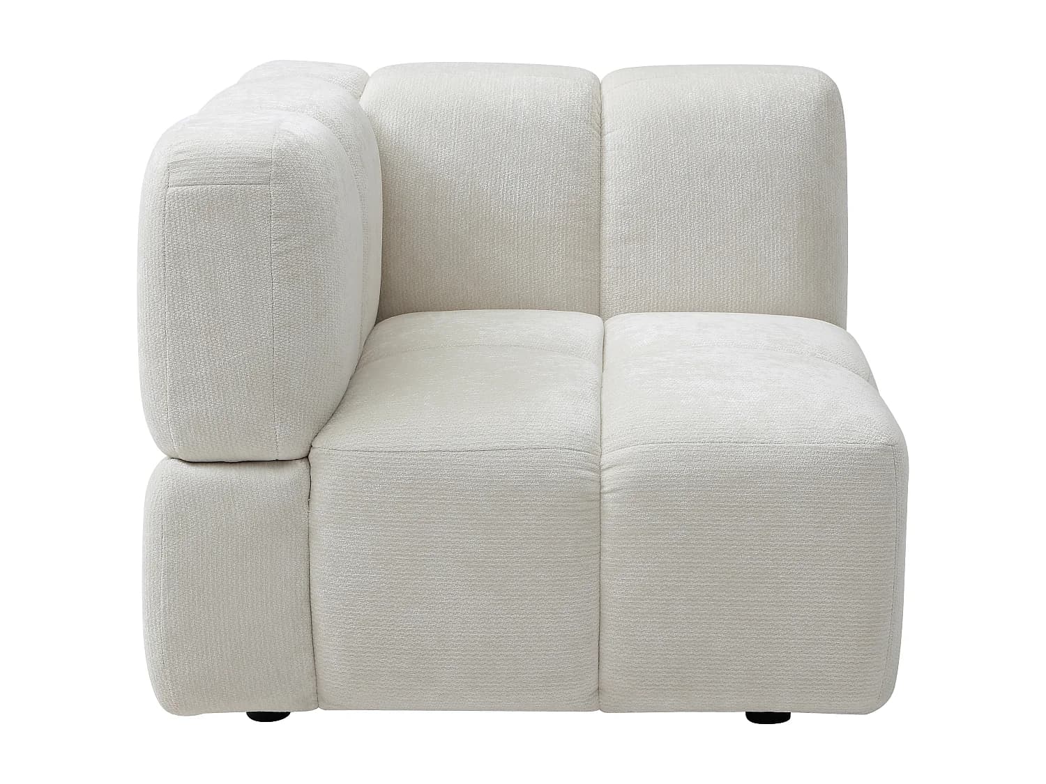Fauteuil d'angle en tissu texturé blanc cassé CARLIVI