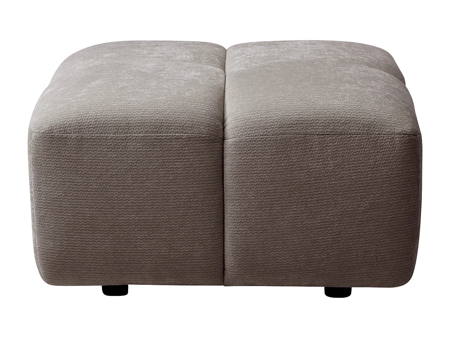 Pouf en tissu texturé taupe CARLIVI