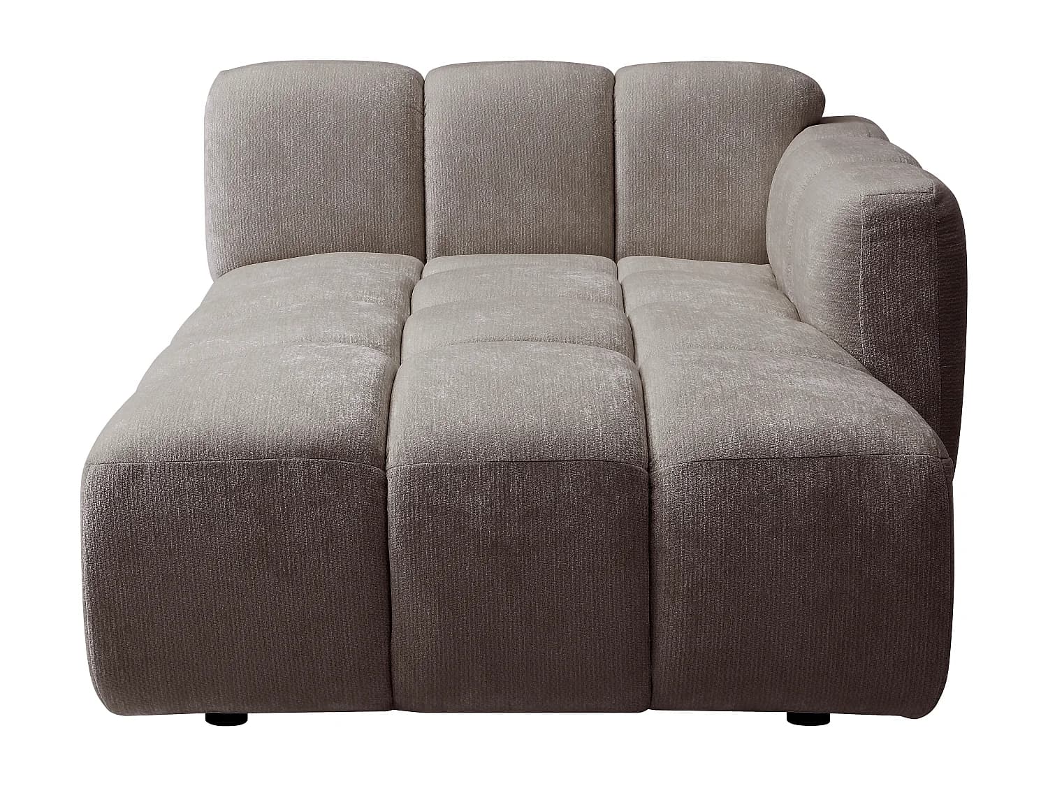 Méridienne droite en tissu texturé taupe CARLIVI