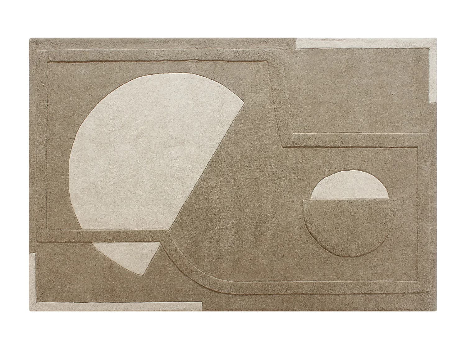 Tapis tufté en relief 100% laine - 160 x 230 cm - Beige - 2000g/m² - SELUNIA