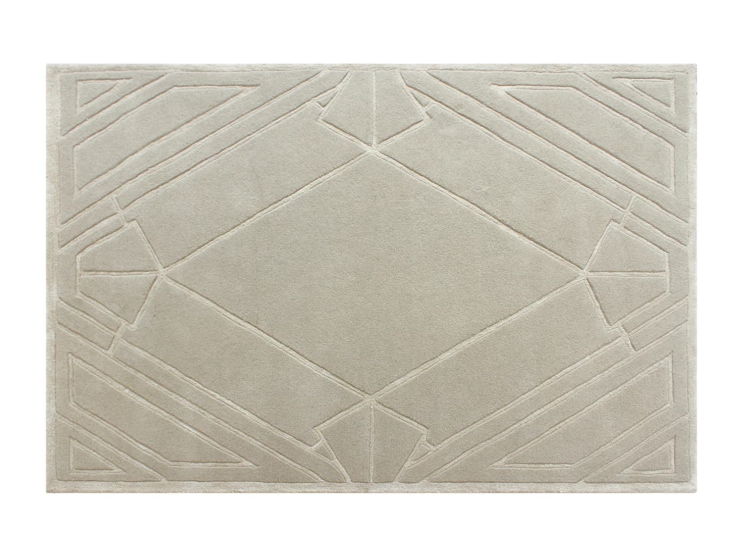 Tapis tufté en relief en laine et viscose - 160 x 230 cm - Beige - 2500g/m² - OSMERA
