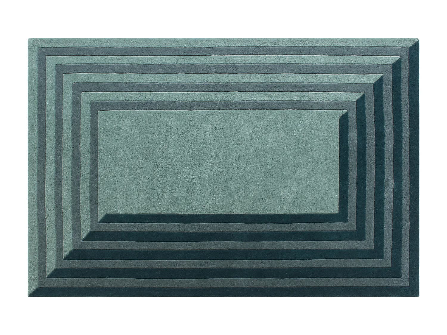 Tapis tufté 100% laine - 160 x 230 cm - Bleu canard - 2000g/m² - SILENE