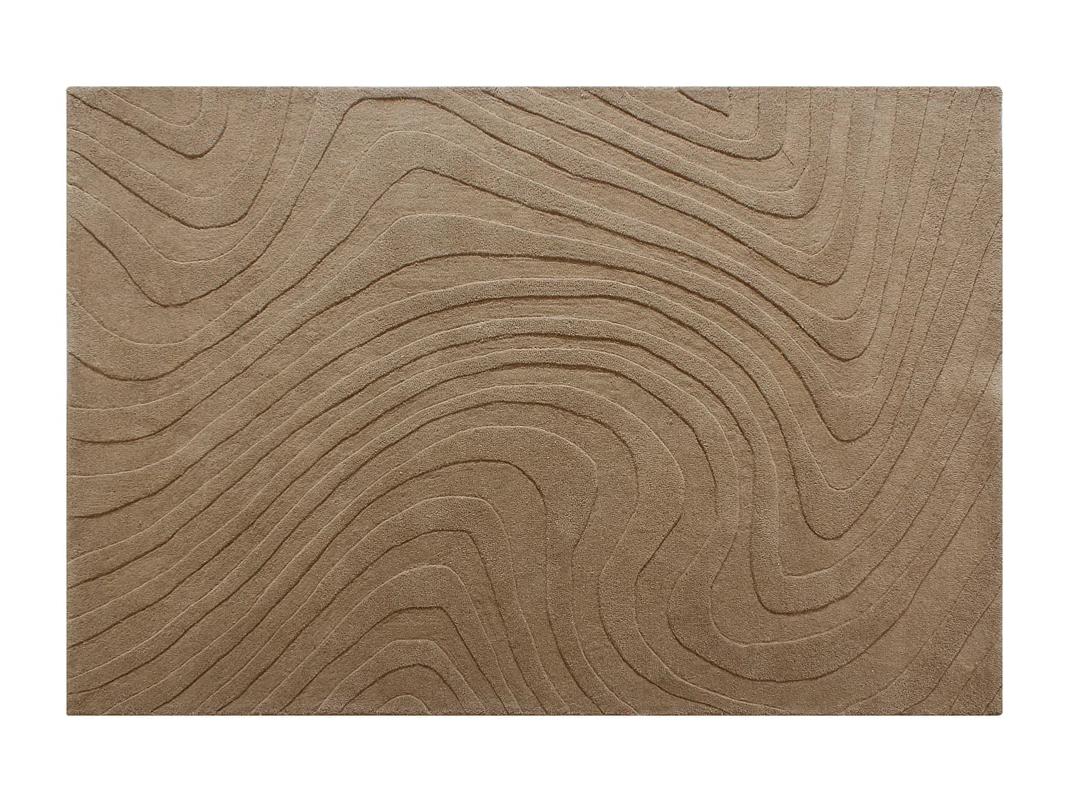 Tapis tufté 100% laine - 160 x 230 cm - Taupe - 2000g/m² - NOELIA