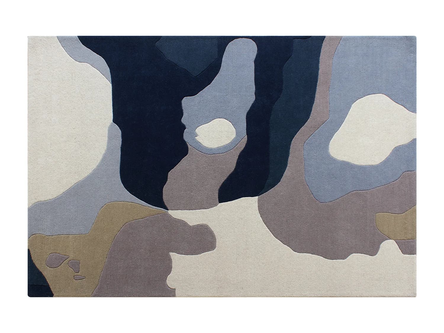 Tapis tufté 100% laine à motifs abstraits - 160 x 230 cm - Multicolore - 2400g/m² - ELINA