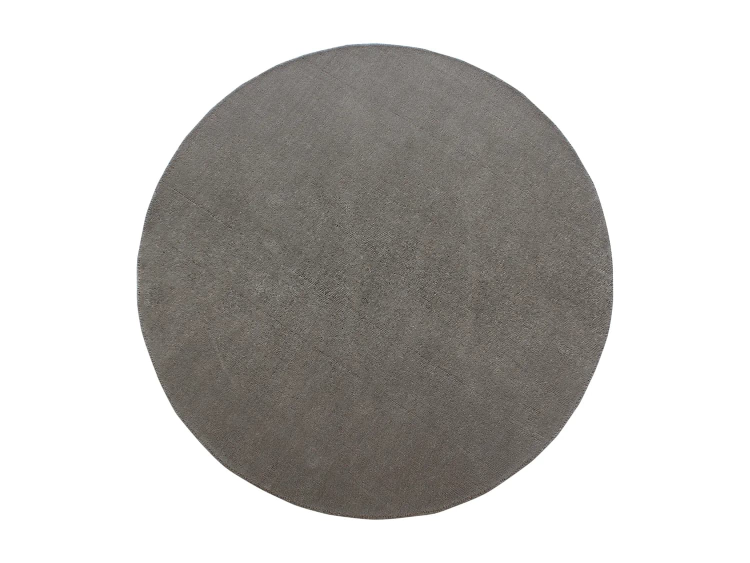 Tapis rond 100% laine tissé à la main - D. 200 cm - Taupe - 1800g/m² - SELINA
