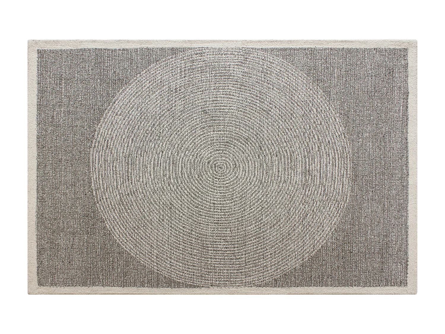 Tapis tufté 100% laine - 160 x 230 cm - Gris - 1800g/m² - NELUNE