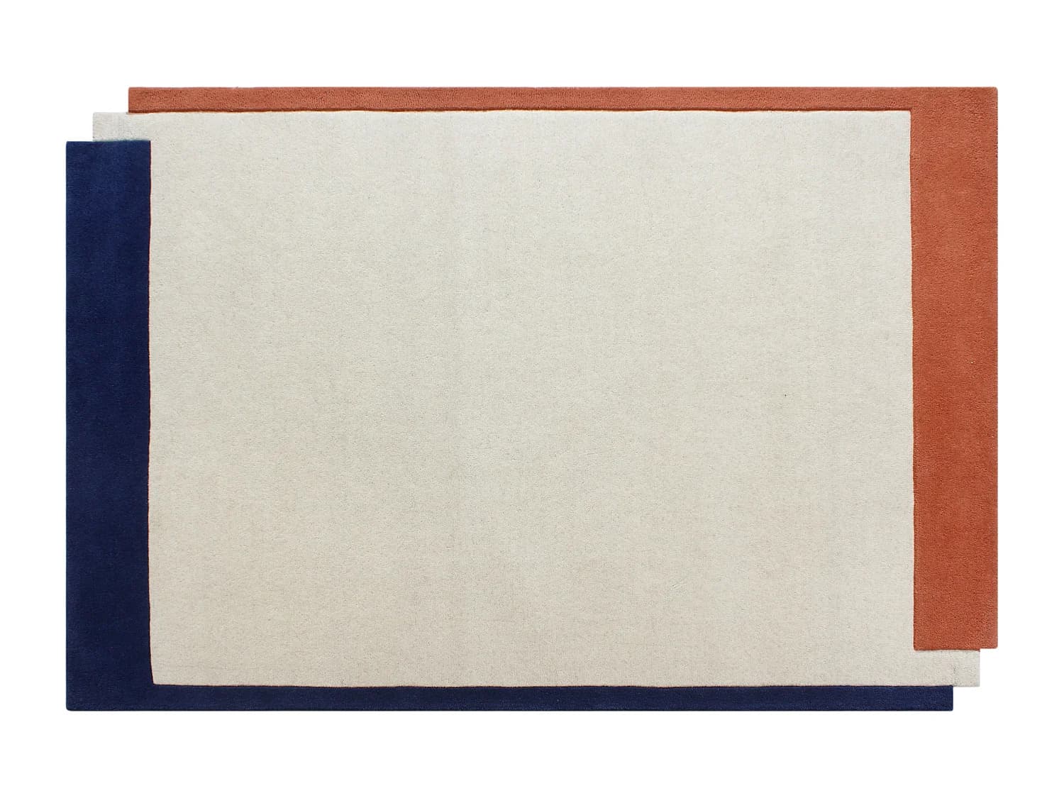 Tapis tufté 100% laine - 160 x 230 cm - Beige, terracotta et bleu foncé - 2200g/m² - MARISA