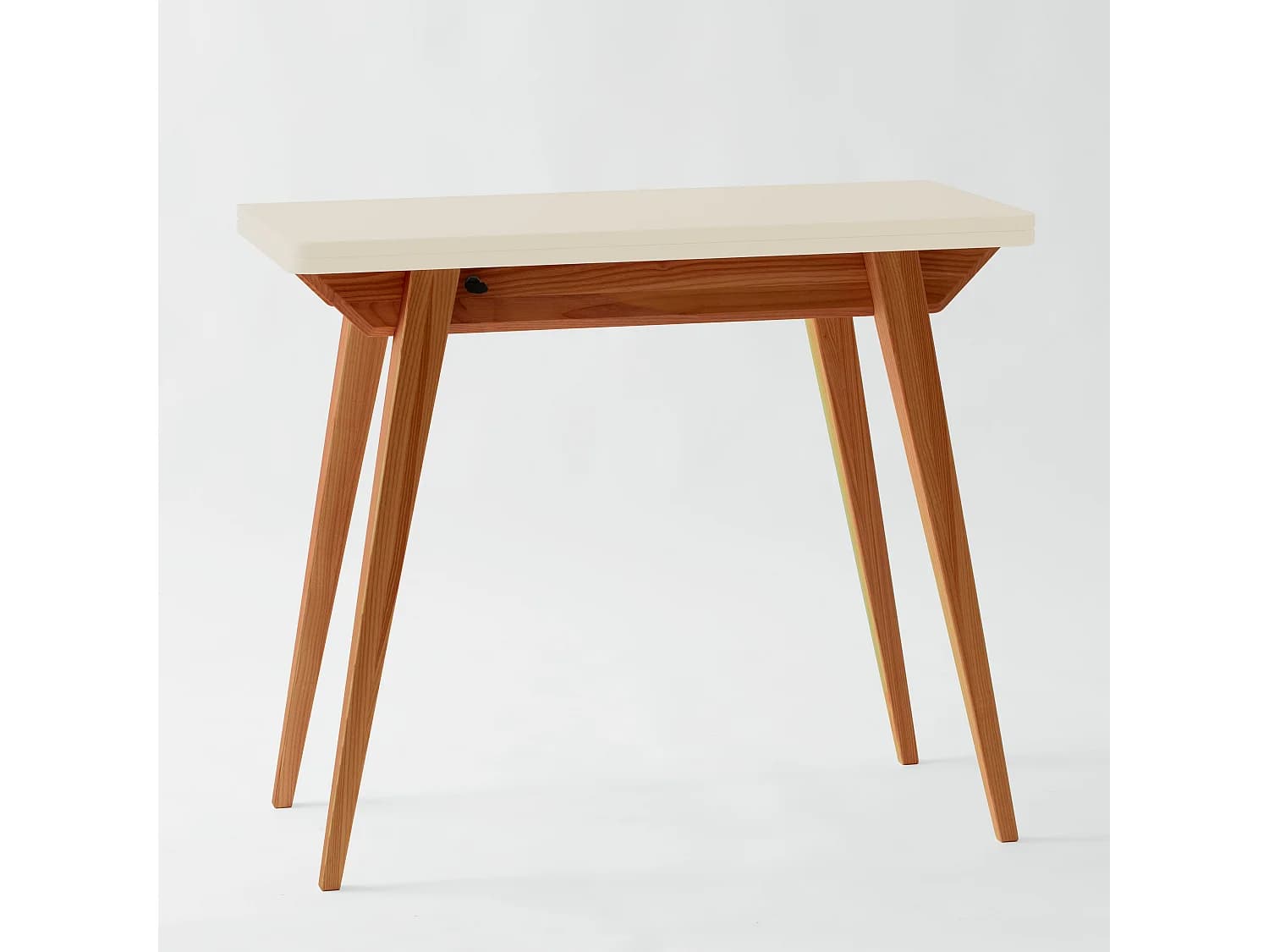 Console qui s'étend à un tableau pour 4 personnes 45 x 90 cm Envelope Blanc Craie | Pieds Chêne