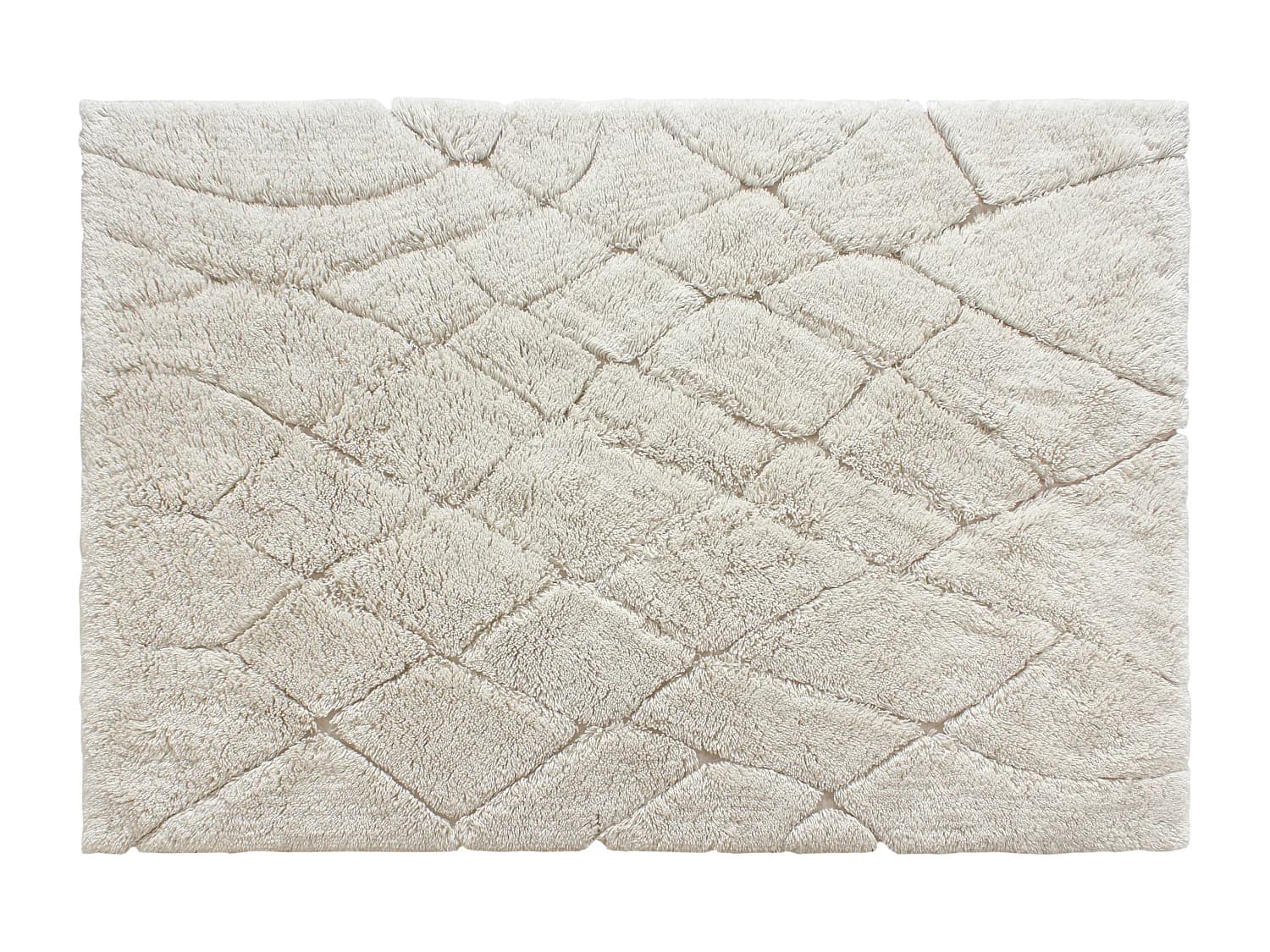 Tapis tufté 100% laine - 160 x 230 cm - Blanc cassé - 2250g/m² - MONCALVO