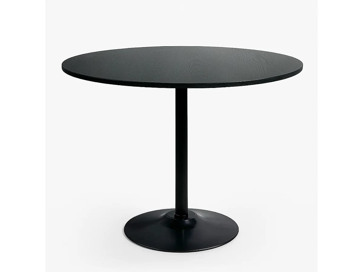 Table salle à manger moderne Goblet noire ronde 120cm Blackwood+