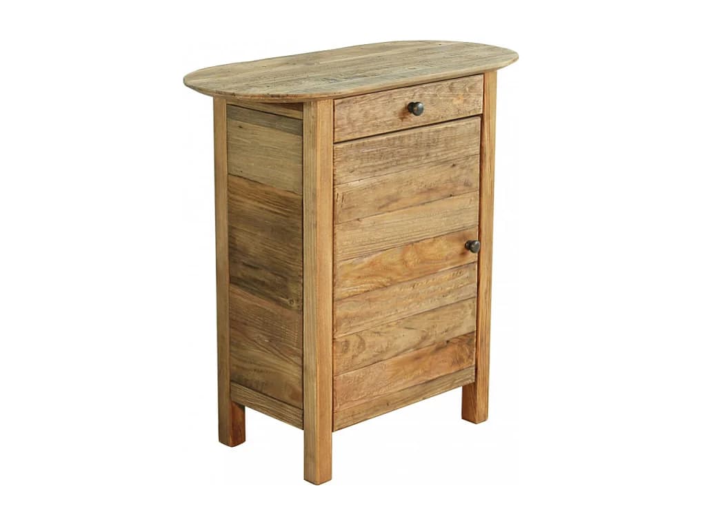 Table de chevet en bois avec porte et tiroir Farran