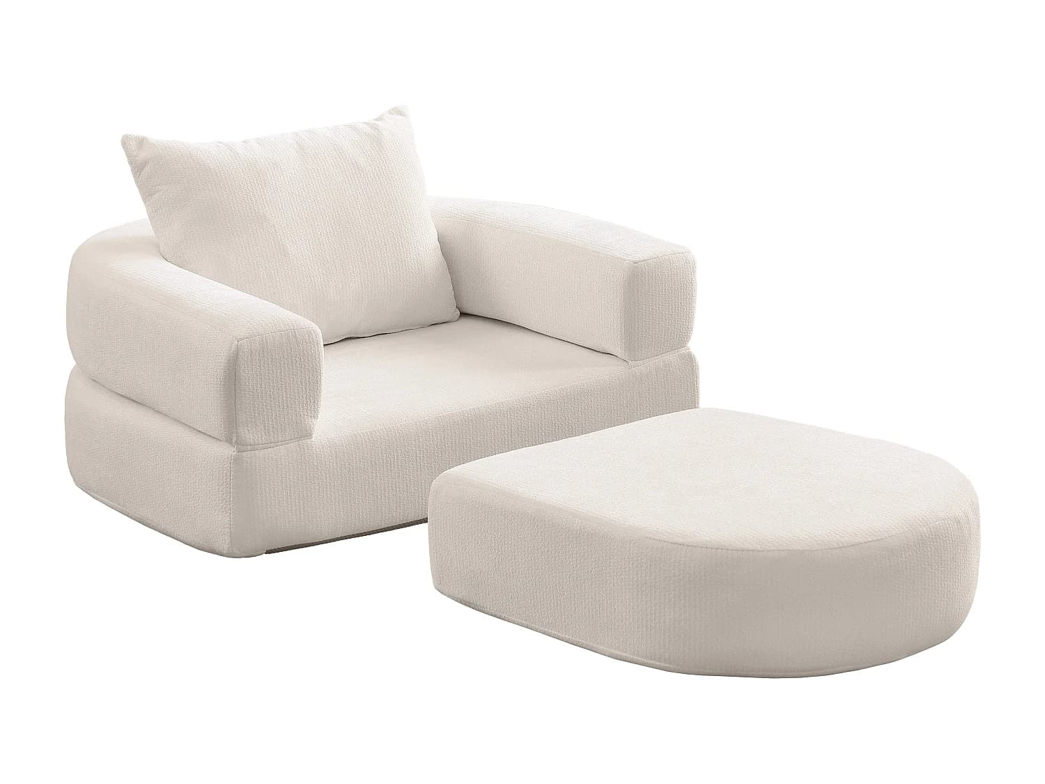 Canapé modulable, réversible, assise large, chenille beige
