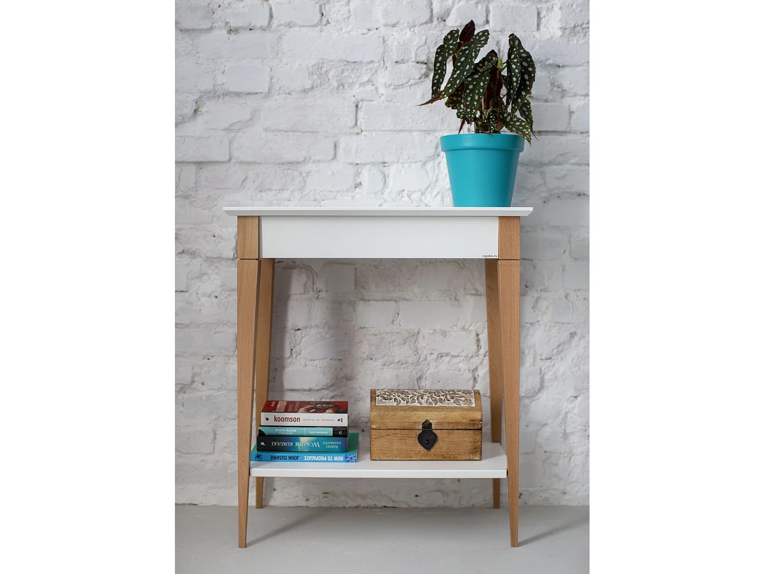 Petite Console Avec Étagère 65 x 35 cm Mimo Blanc