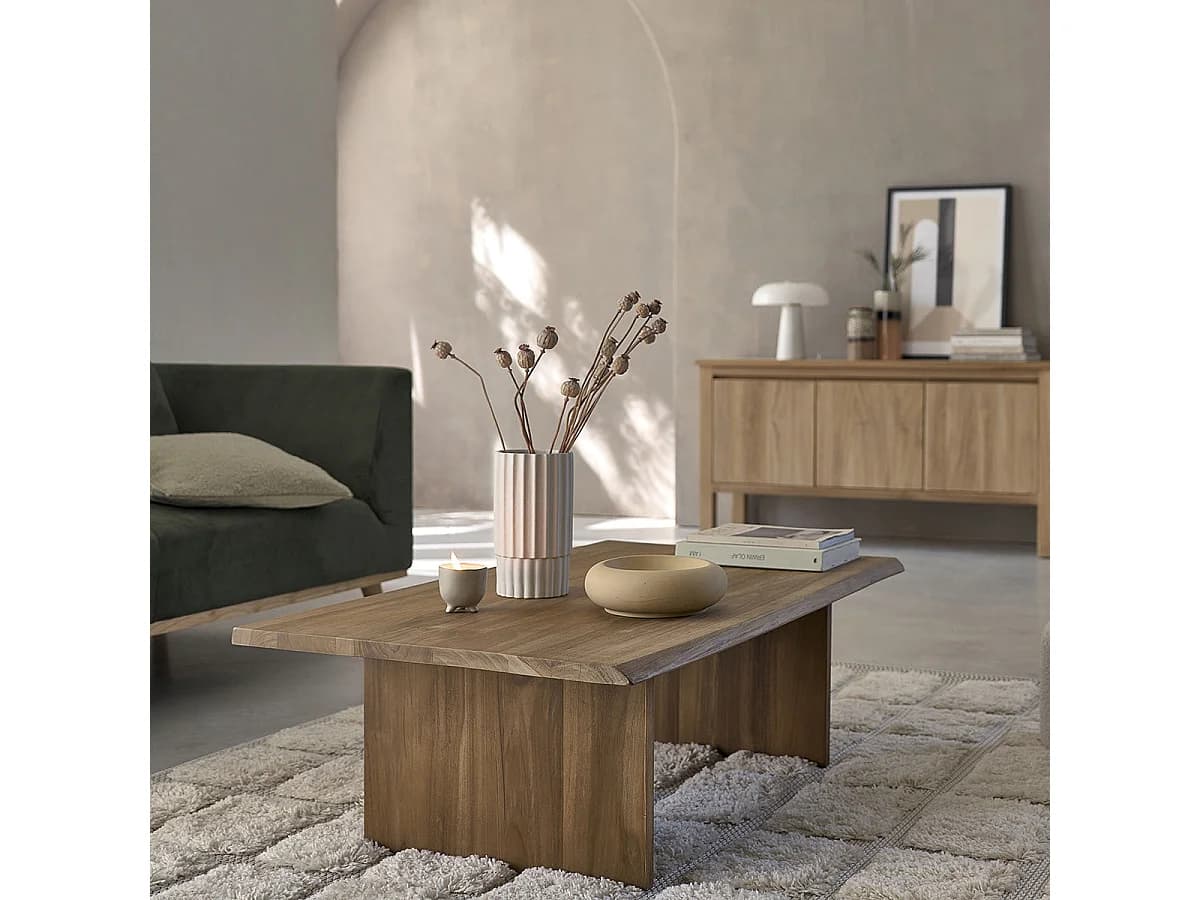 Table basse en bois de teck 120 cm