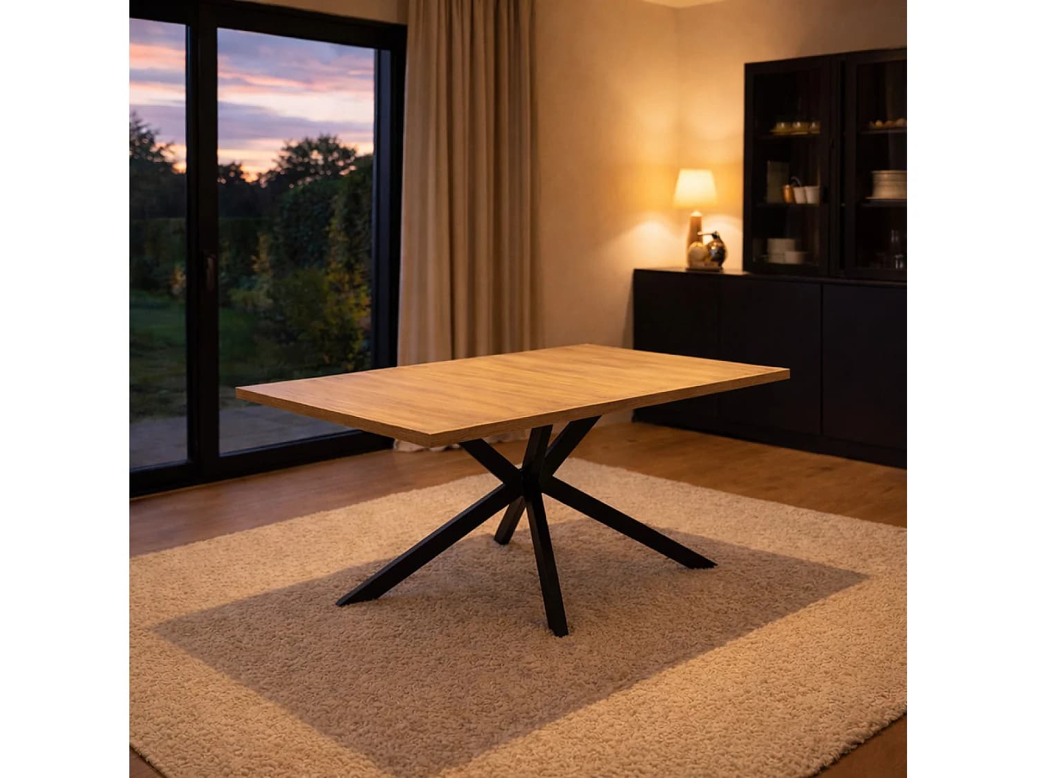 Table extensible 8 personnes effet bois 200cm INGA