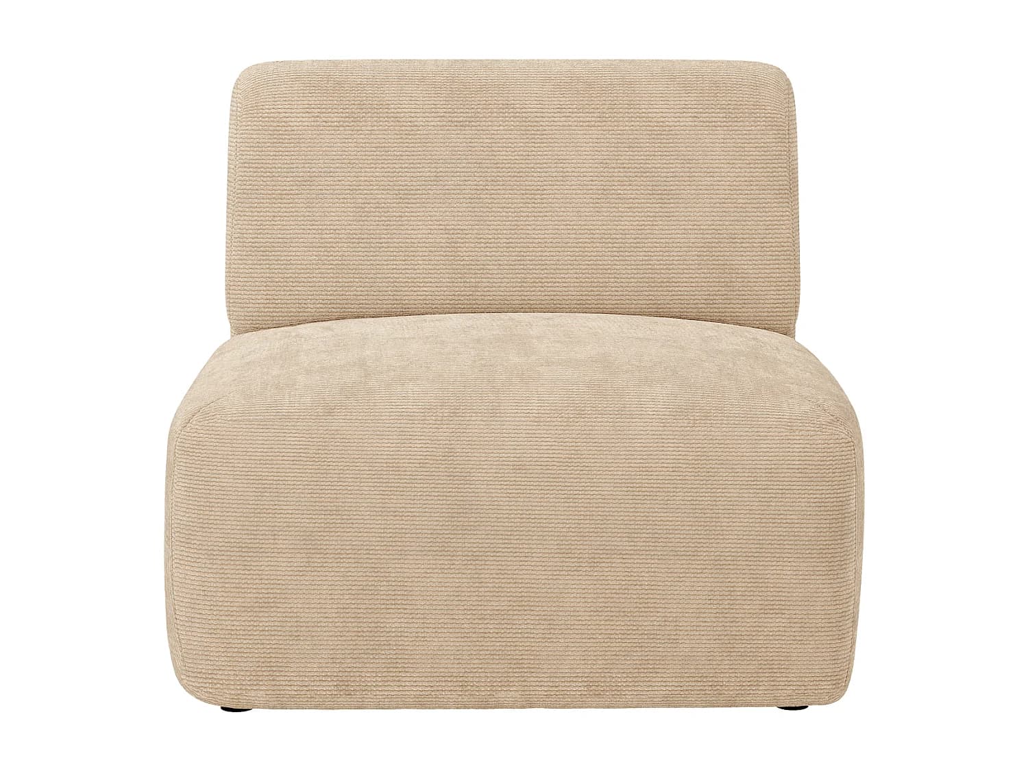 Module fauteuil en velours côtelé fines côtes beige POGNI de Maison Céphy