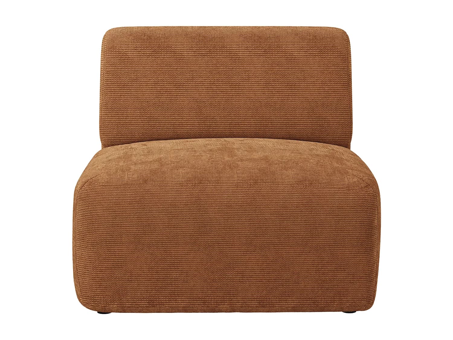 Module fauteuil en velours côtelé fines côtes terracotta POGNI de Maison Céphy