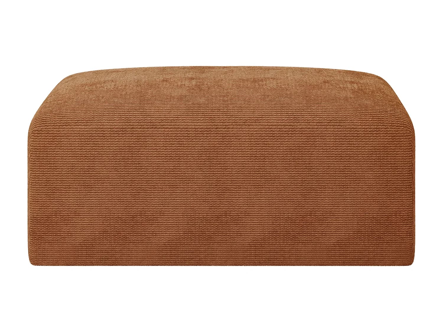 Pouf en velours côtelé fines côtes terracotta POGNI de Maison Céphy