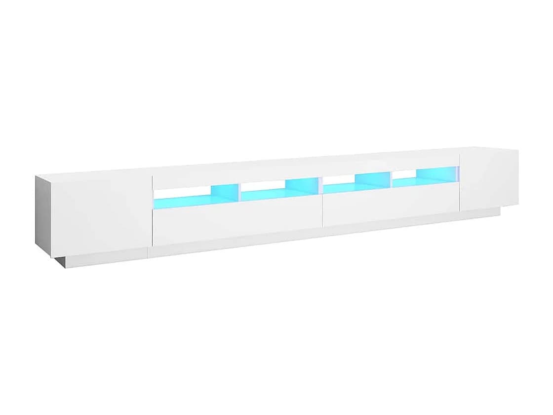 Meuble TV avec lumières LED Blanc 300x35x40 cm