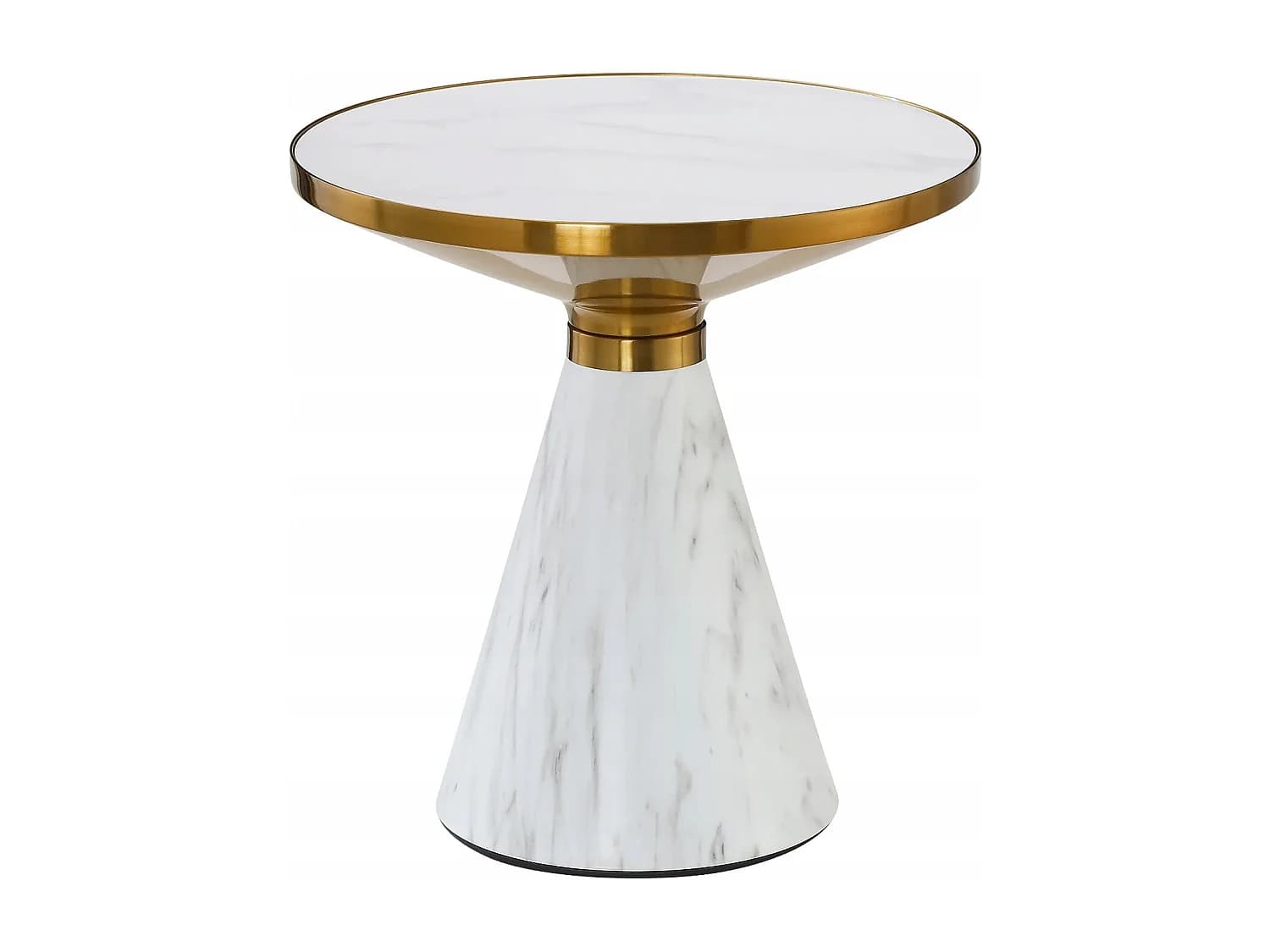 Table Basse TALBI en Marbre Blanc et Doré