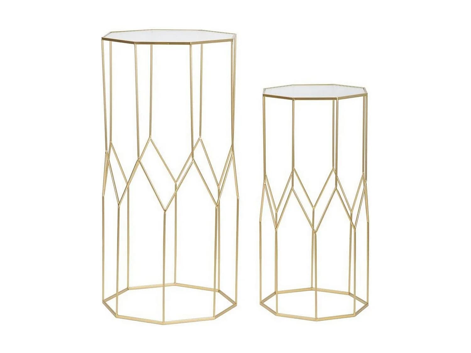 Table basse George, Table basse, Porte-revues pour canapé, Etagère de salon, Or, 50x46 h100 cm