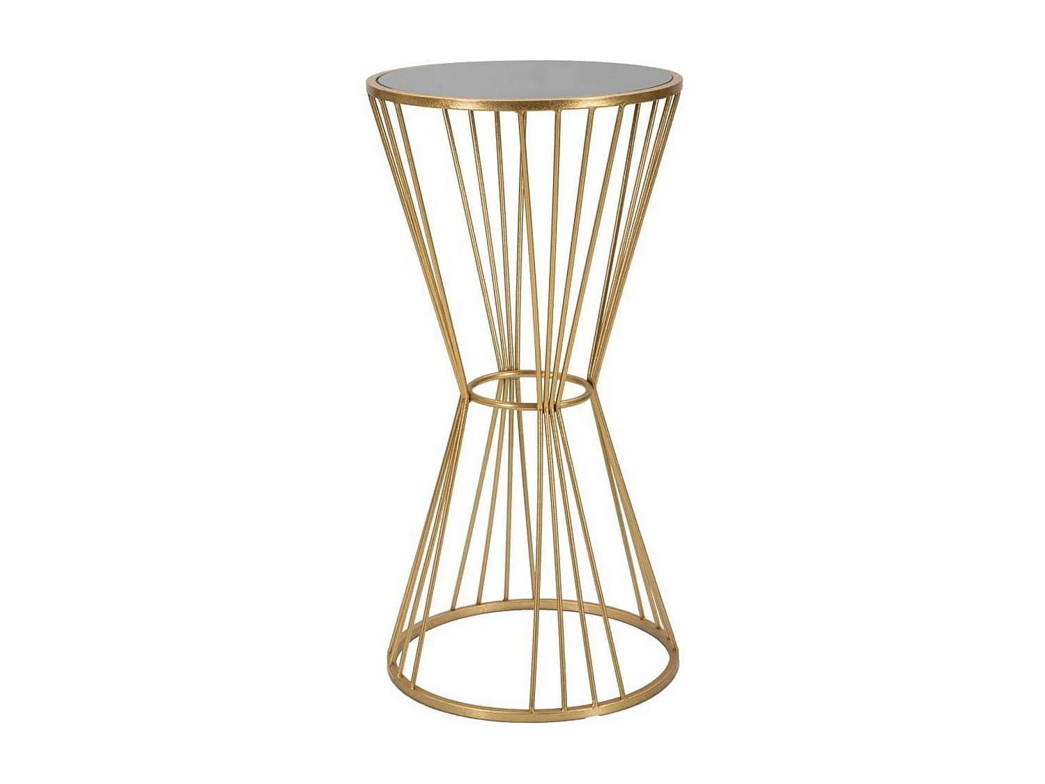 Table basse Agnes, Table basse, Porte-revues pour canapé, Etagère de salon, 40x40 h80 cm, Or