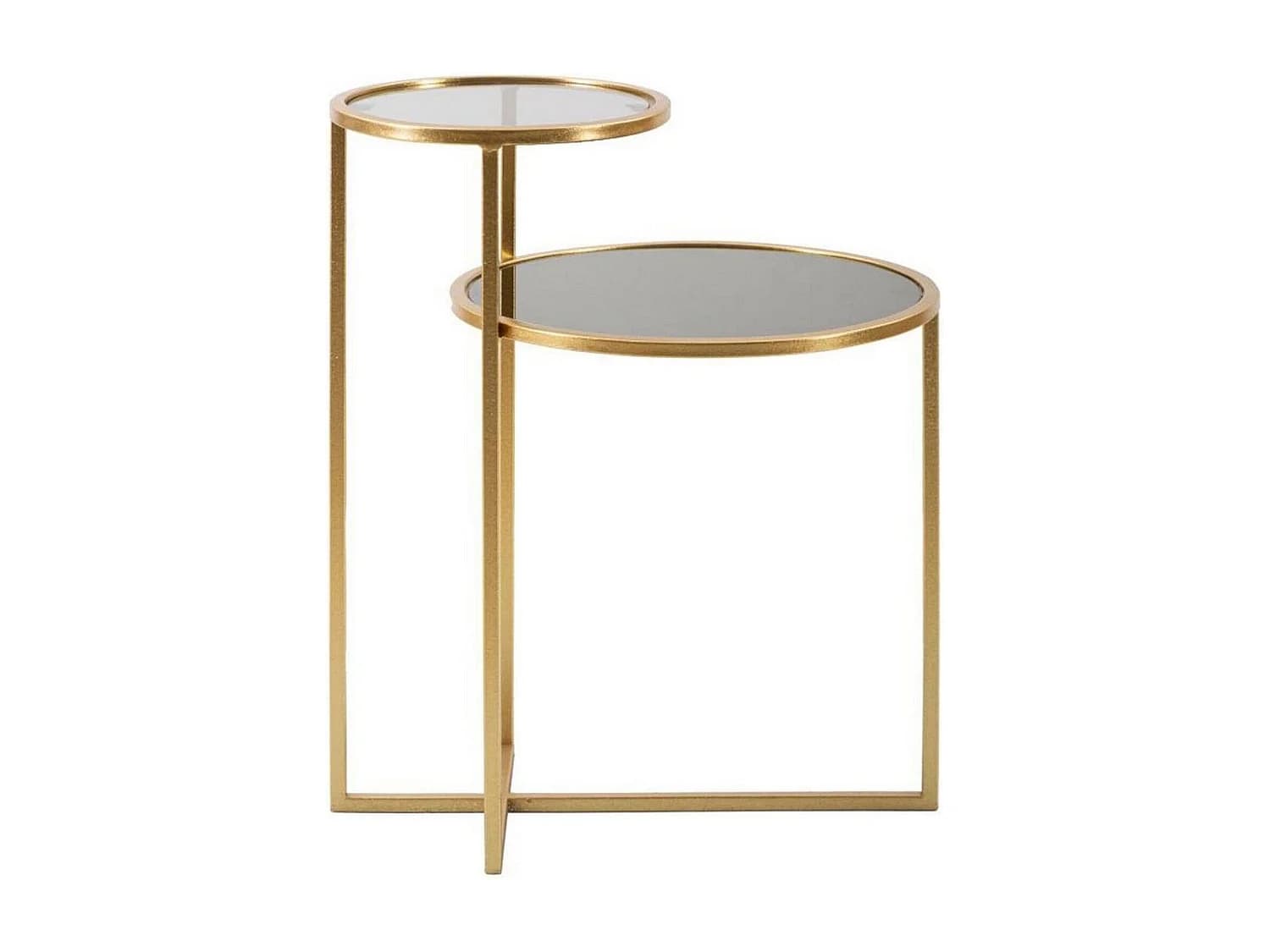Table basse Yoko, Table basse, Porte-revues pour canapé, Etagère de salon, 50x40 h61 cm, Or