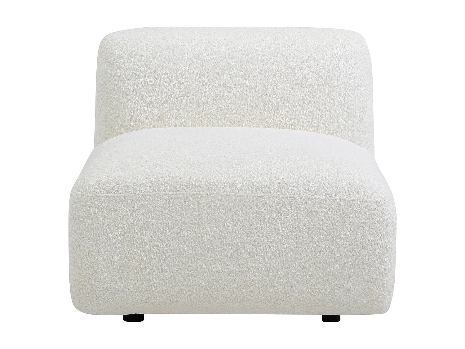 Fauteuil en tissu bouclette blanc cassé DANEPI