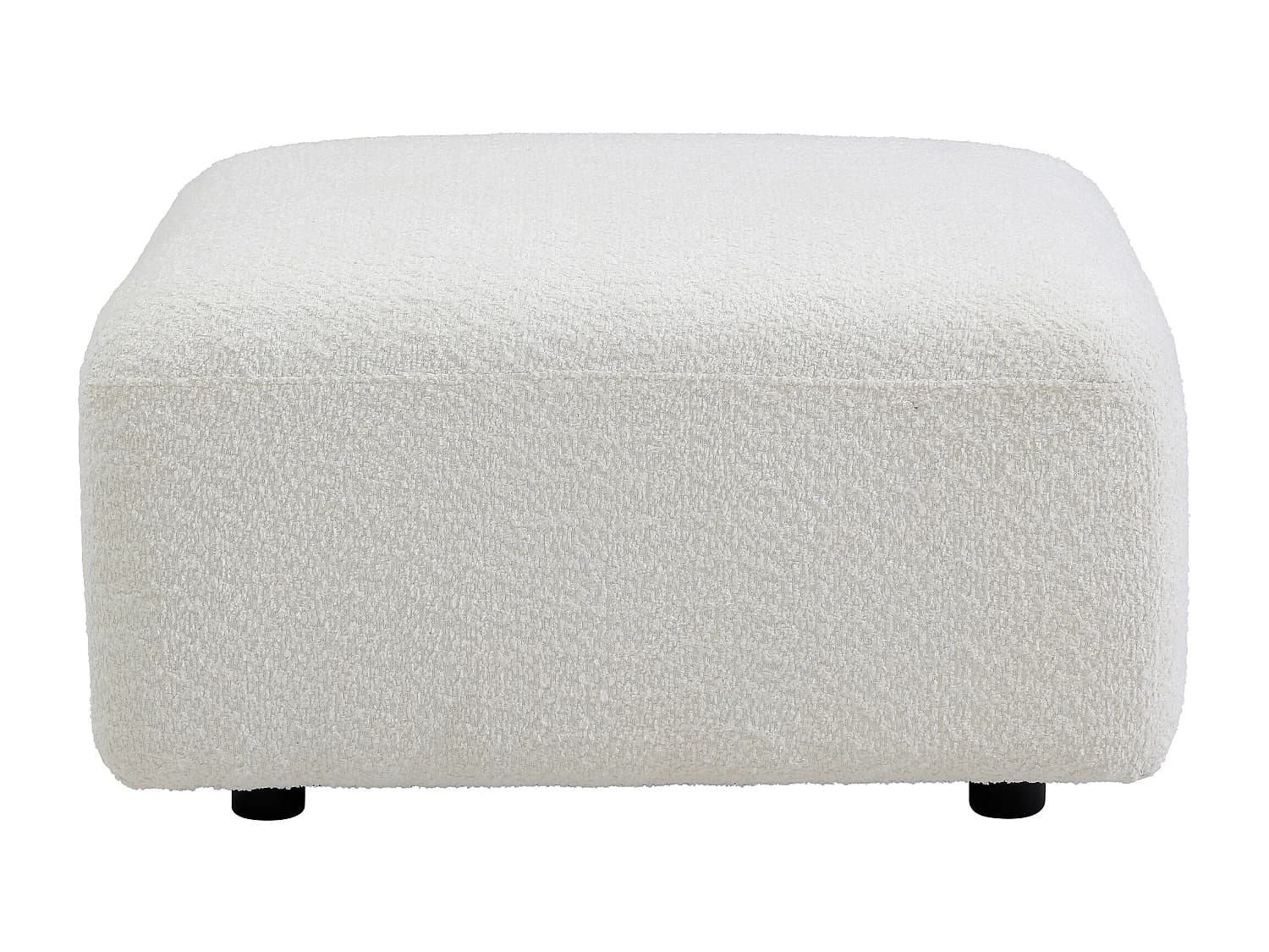 Pouf en tissu bouclette blanc cassé DANEPI